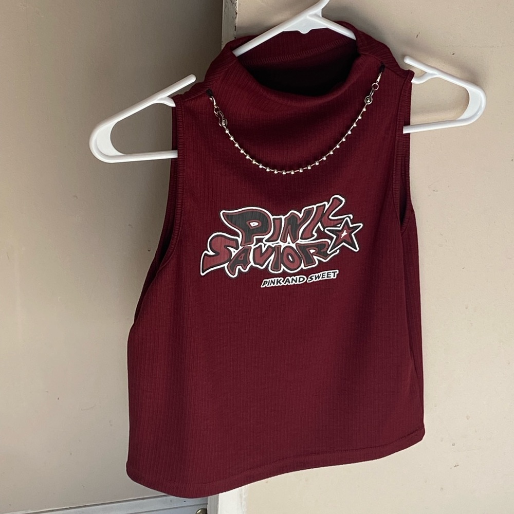 Maroon pink and sweet tank top